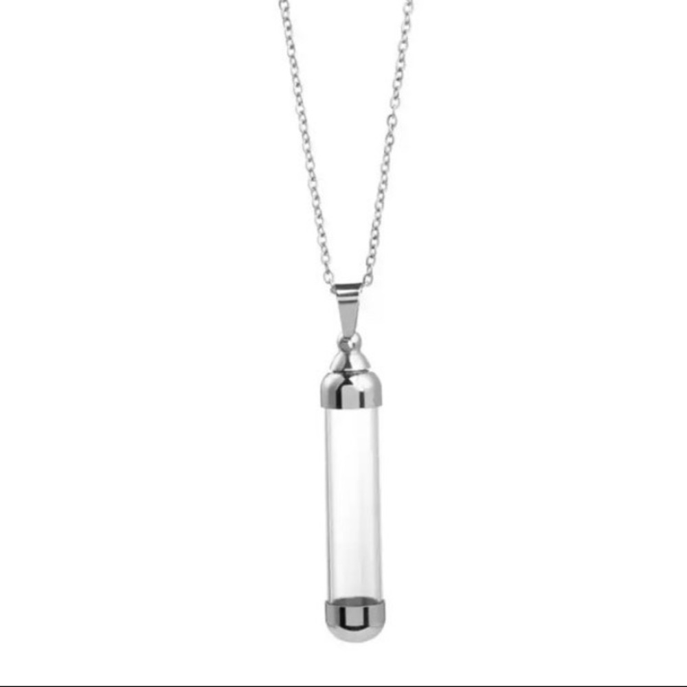 Glass Vial Necklace Jewelry Jar Vampire Blood Magic Spells Unisex Chain Spooky